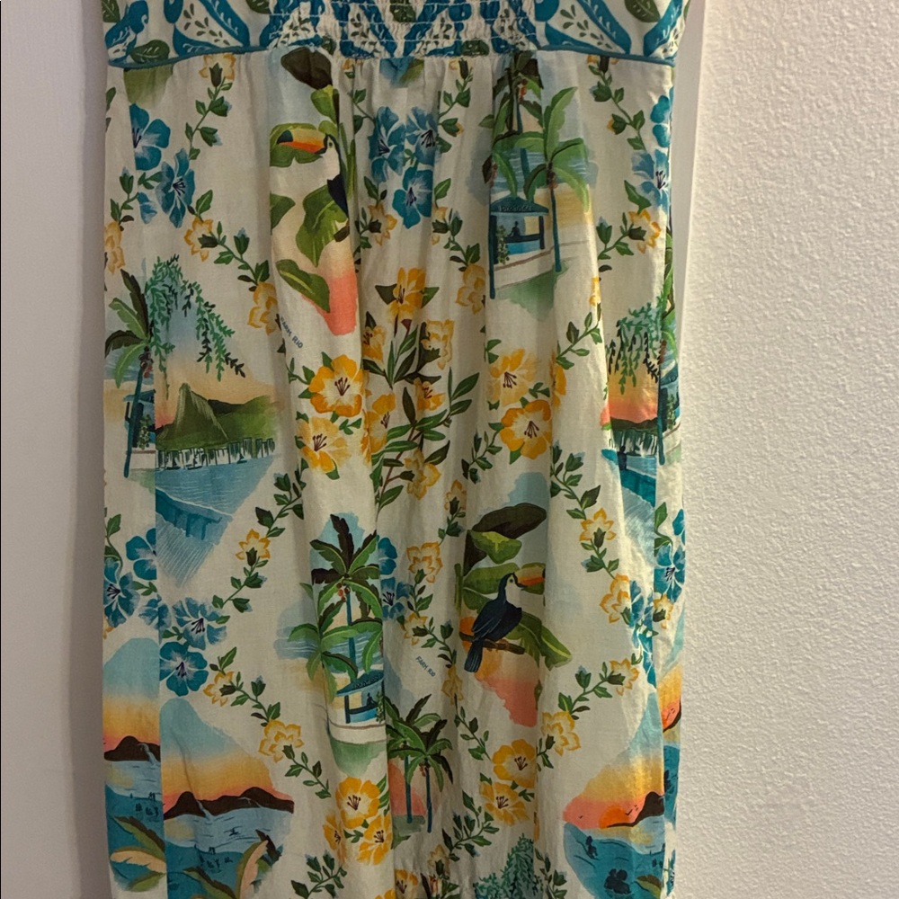 FARM for Anthropologie Multicolor Tropical Maxi Dress Small Petite - Picture 10 of 13